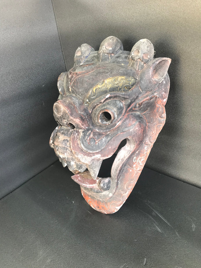 Vintage Wooden Tibetan Mask