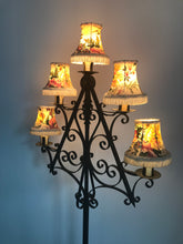 Load image into Gallery viewer, Vintage 1940s Five Branch Wrought Iron Floor Standing Lamp With Toggle Switch

