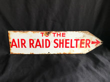 Load image into Gallery viewer, Authentic Vintage Enamel Air Raid Shelter Sign
