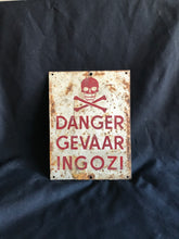 Load image into Gallery viewer, Danger Gevaar Ingozi Enamel Sign
