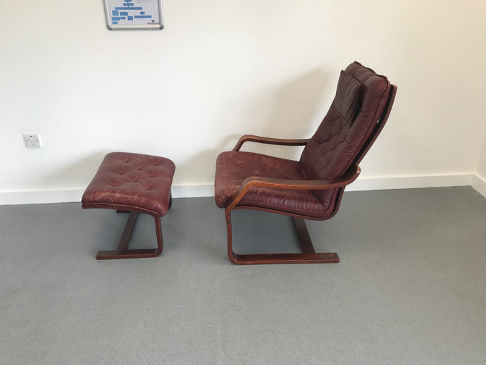 Vintage Bentwood Armchair With Stool