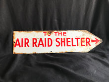 Load image into Gallery viewer, Authentic Vintage Enamel Air Raid Shelter Sign
