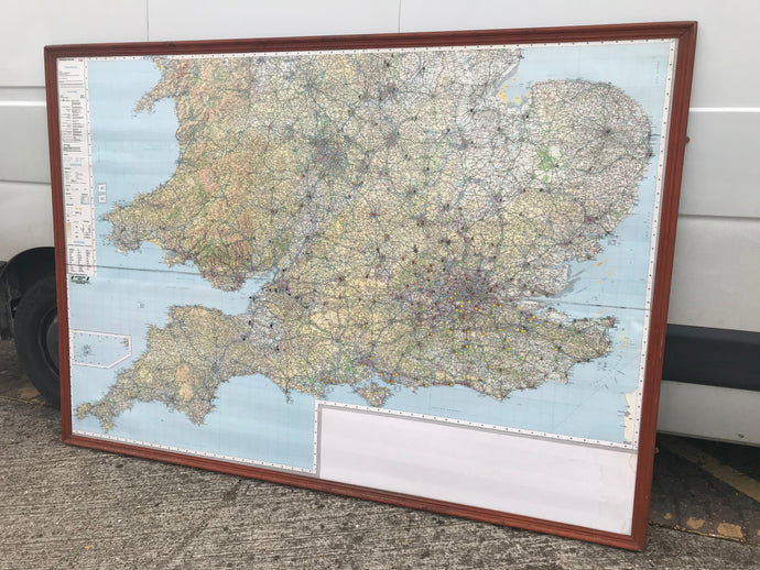 Large framed ordinance survey map