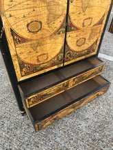 Load image into Gallery viewer, Vintage decoupage Tall Boy Cupboard 188cm X 83.5 X 51cm
